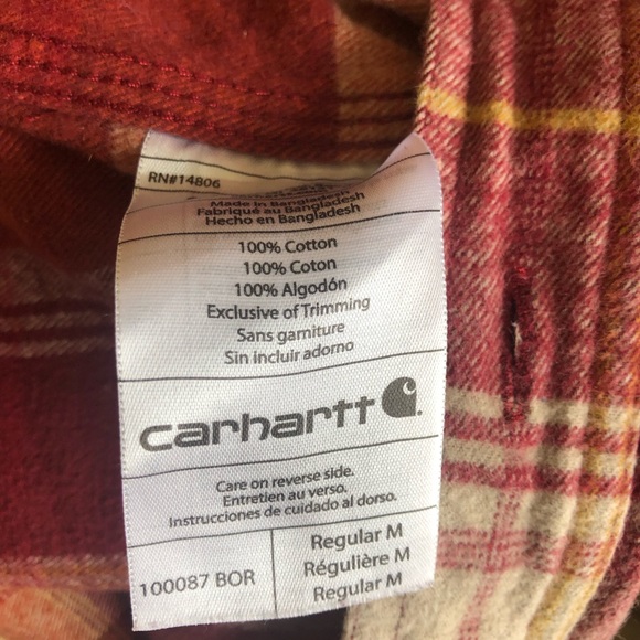 Mens’ Carhartt Hubbard Plaid Slim Shirt - Picture 7 of 8